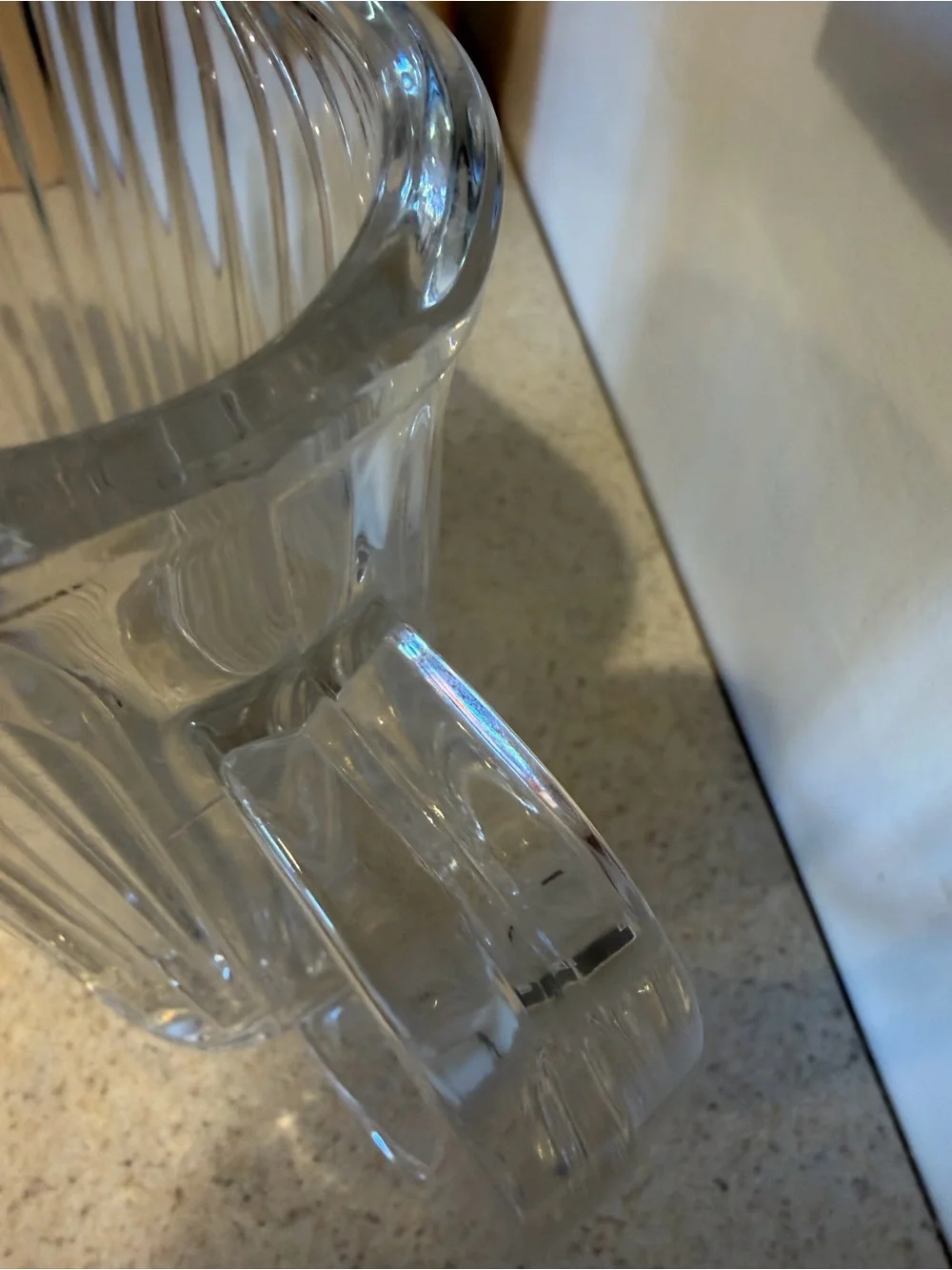 Villeroy & Boch Ribbed Crystal Quadra Art Deco Pitcher 32oz Rare